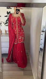 Embroidered Georgette Sharara Suit Set