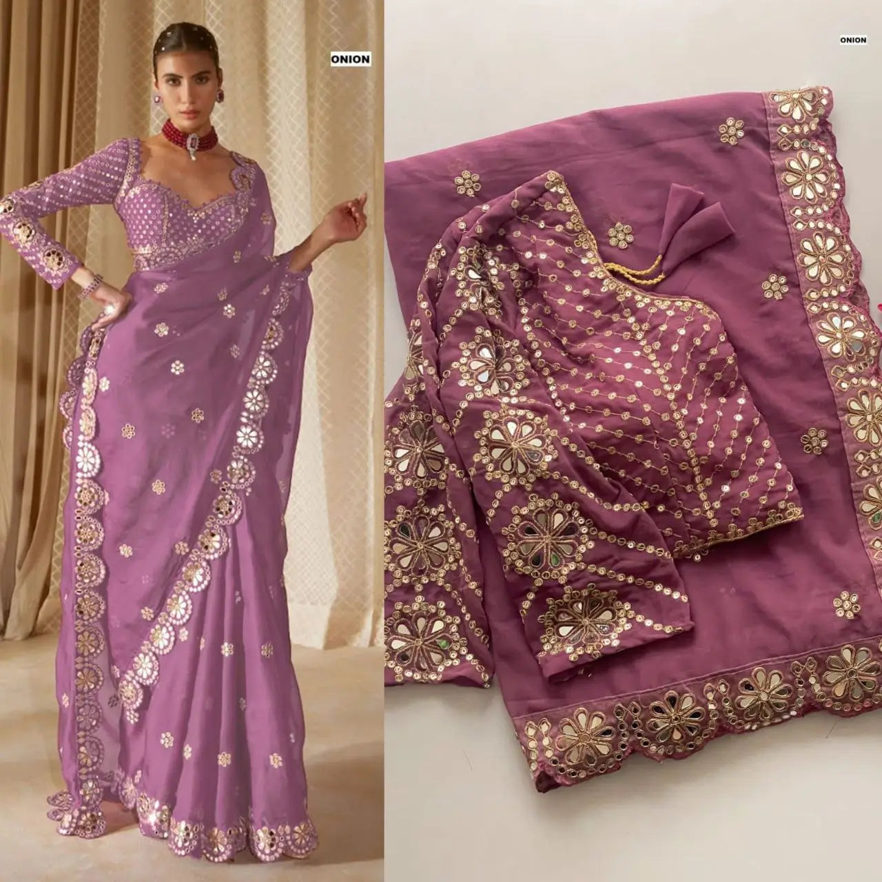 Embroidered Georgette Silk Designer Saree