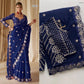 Embroidered Georgette Silk Designer Saree
