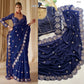 Embroidered Georgette Silk Designer Saree