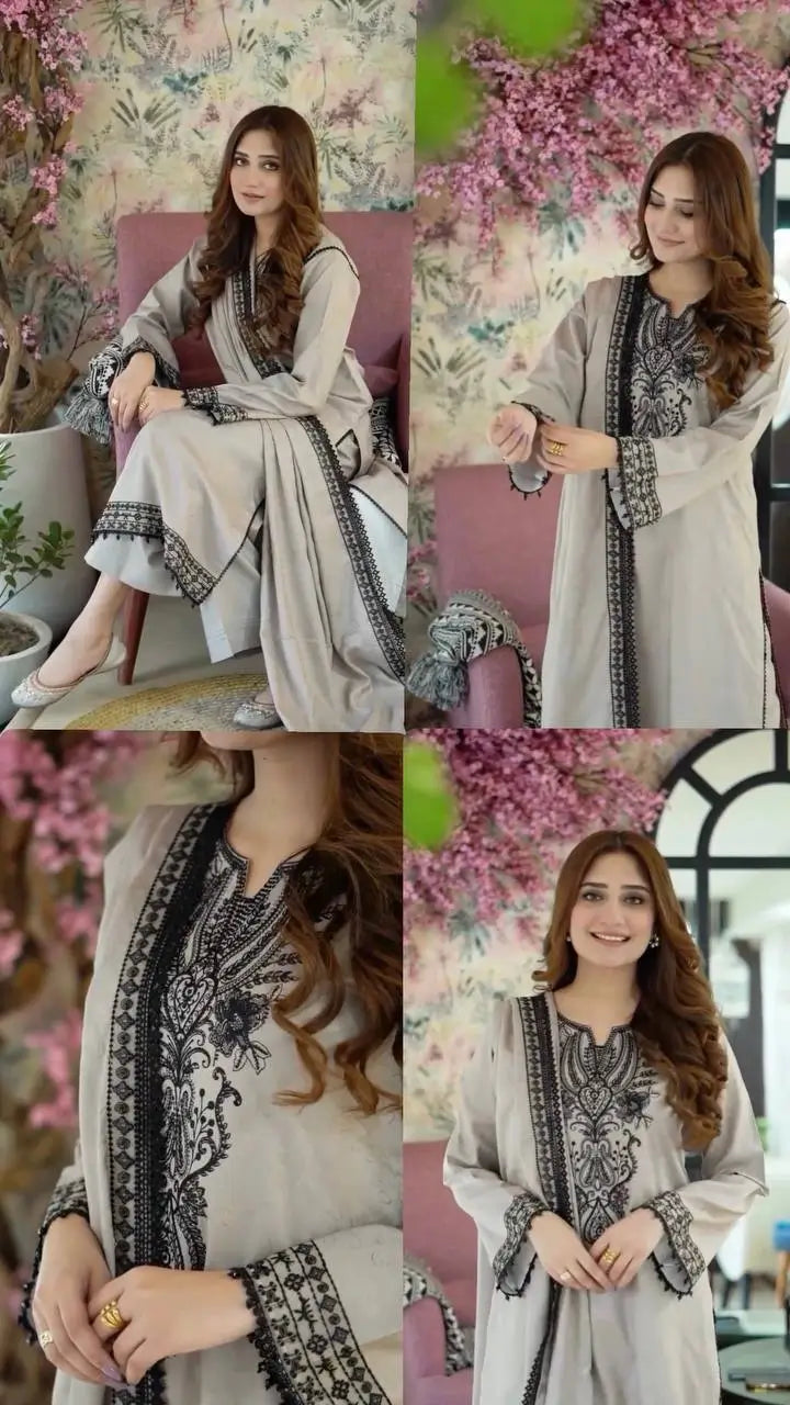 Embroidered Georgette Suit Set