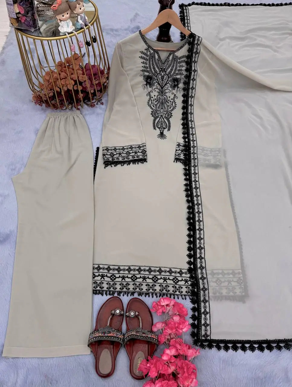 Embroidered Georgette Suit Set