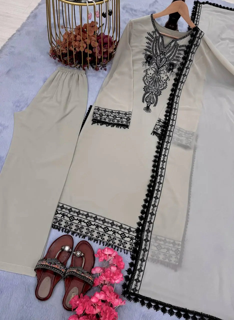 Embroidered Georgette Suit Set