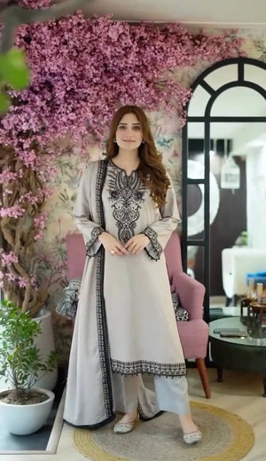 Embroidered Georgette Suit Set