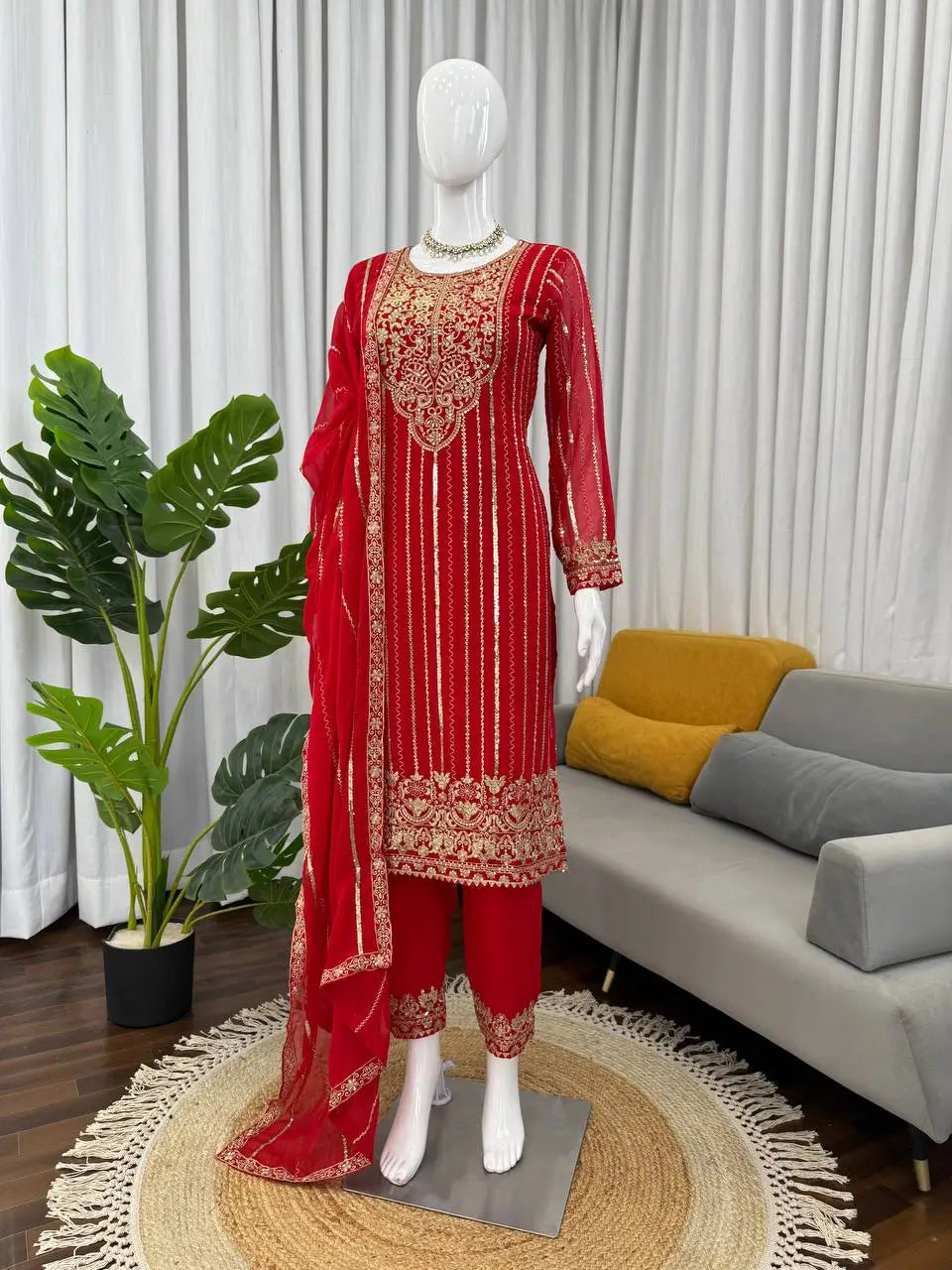 Embroidered Georgette Suit with Dupatta