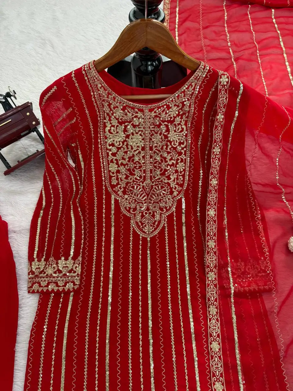 Embroidered Georgette Suit with Dupatta