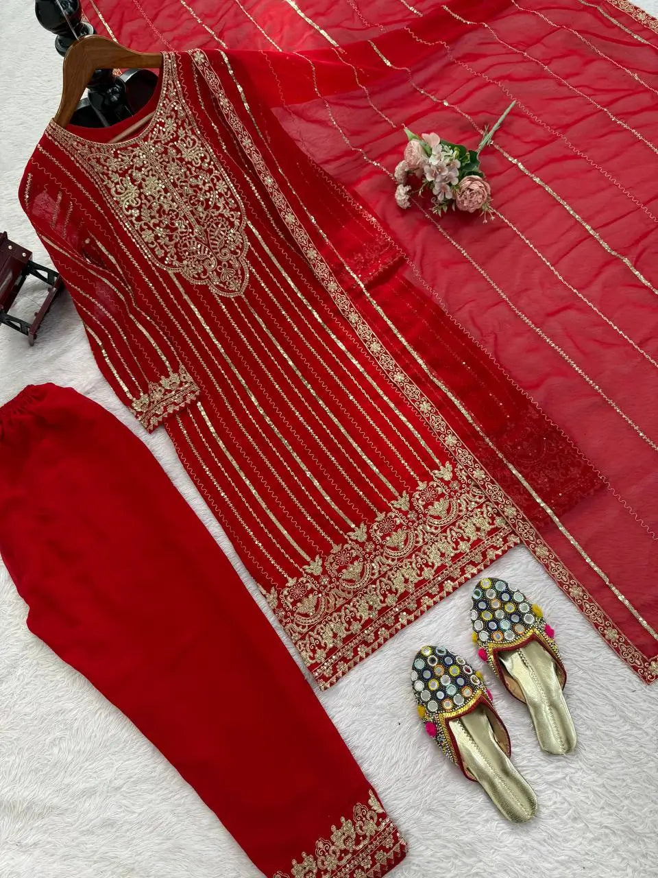 Embroidered Georgette Suit with Dupatta