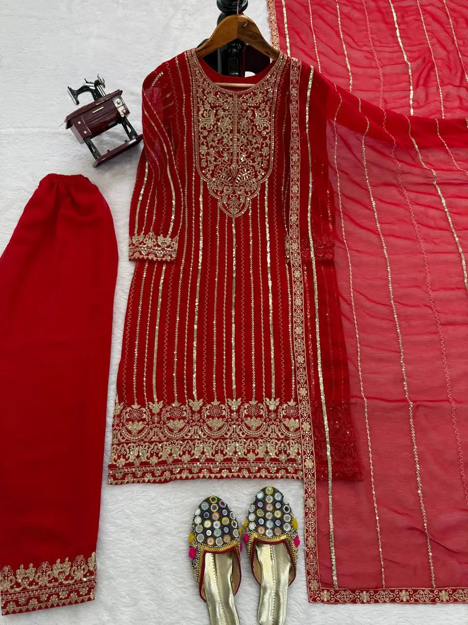 Embroidered Georgette Suit with Dupatta