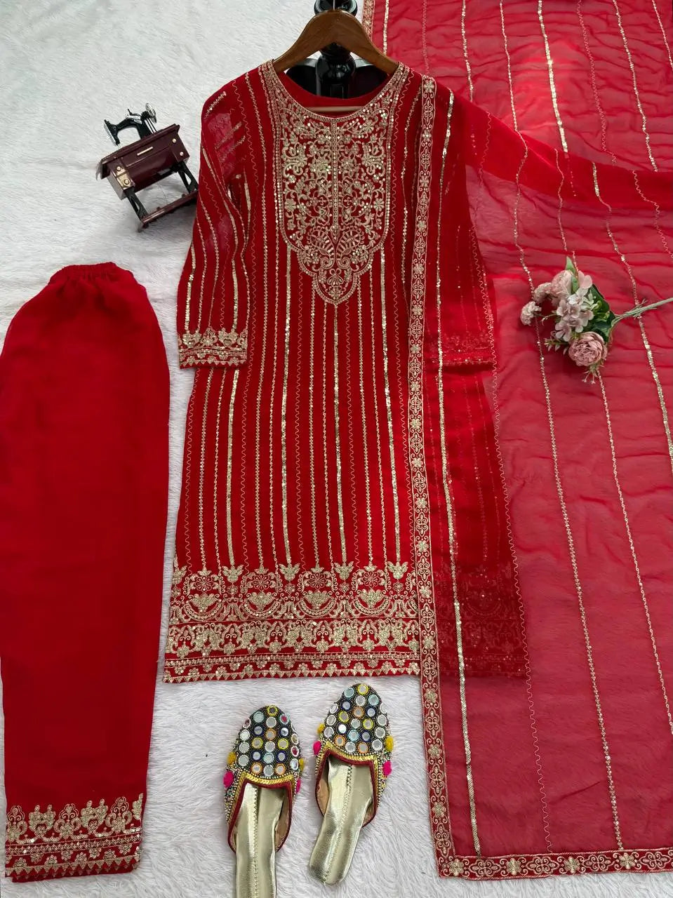 Embroidered Georgette Suit with Dupatta