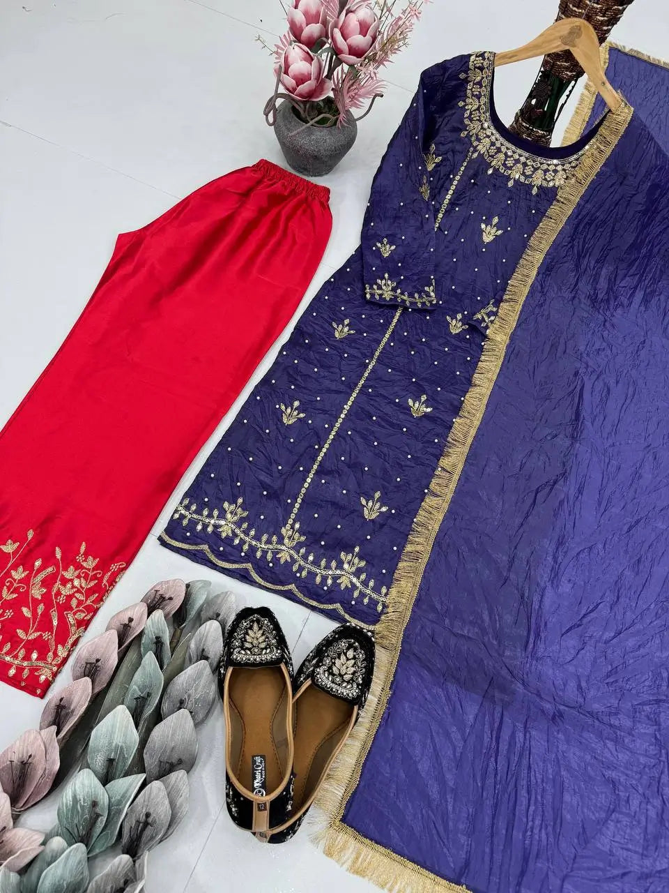 Embroidered Georgette Suit with Dupatta