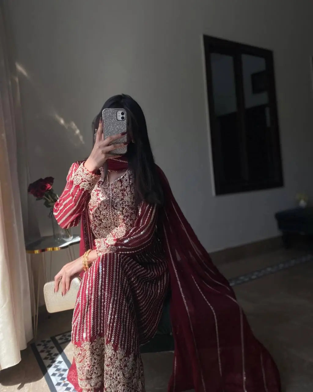 Embroidered Georgette Suit with Dupatta