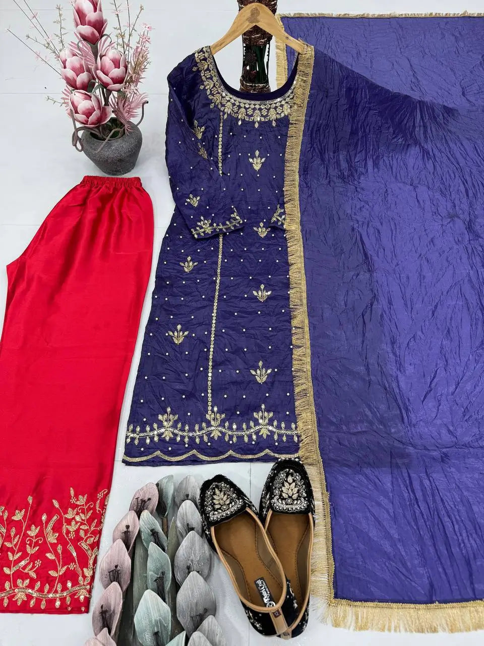 Embroidered Georgette Suit with Dupatta