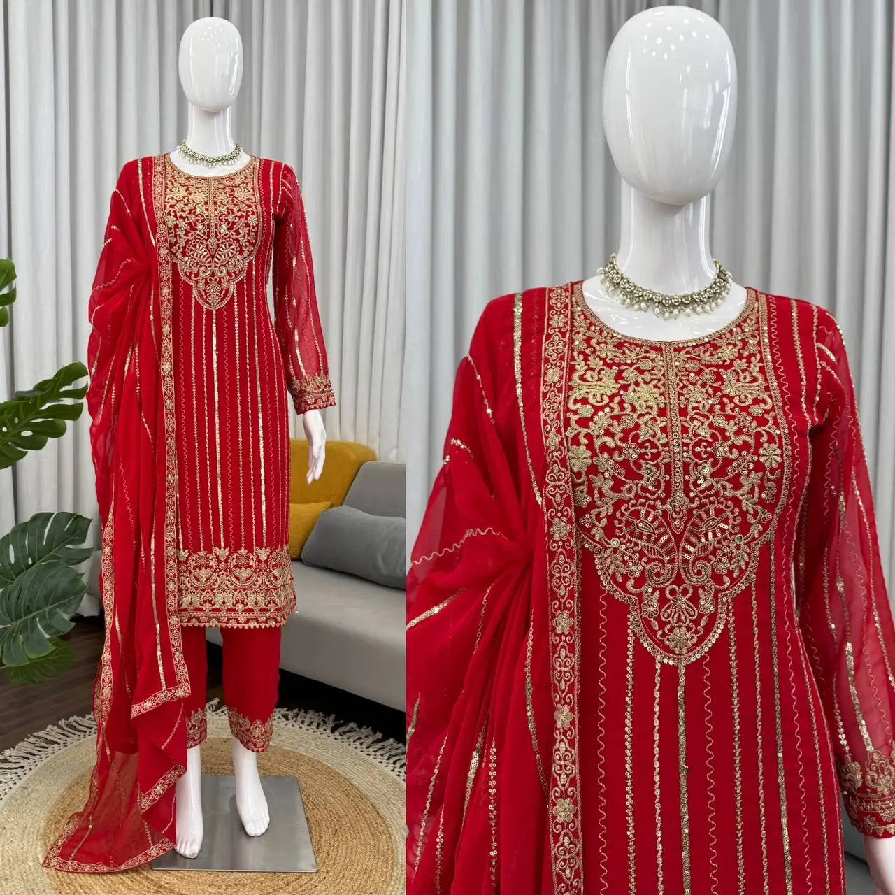 Embroidered Georgette Suit with Dupatta