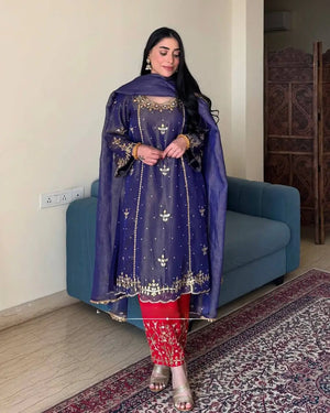 Embroidered Georgette Suit with Dupatta