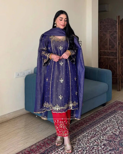 Embroidered Georgette Suit with Dupatta