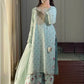 Embroidered Georgette Suit with Printed Palazzo and Dupatta