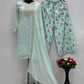 Embroidered Georgette Suit with Printed Palazzo and Dupatta