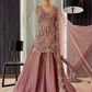 Embroidered Georgette Top Palazzo Set