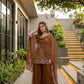 Embroidered Georgette Top Palazzo Set
