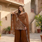 Embroidered Georgette Top Palazzo Set
