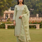 Embroidered Gmy Silk Kurta Palazzo Set with Dupatta