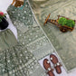 Embroidered Gmy Silk Kurta Palazzo Set with Dupatta