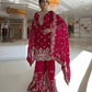Embroidered Gmy Silk Kurta Palazzo Set with Dupatta