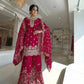 Embroidered Gmy Silk Kurta Palazzo Set with Dupatta