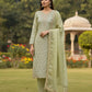 Embroidered Gmy Silk Kurta Palazzo Set with Dupatta