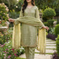 Embroidered Gmy Silk Kurta Palazzo Set with Dupatta