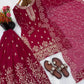 Embroidered Gmy Silk Kurta Palazzo Set with Dupatta