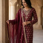 Embroidered Gmy Silk Kurta Palazzo Set with Dupatta