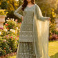 Embroidered Gmy Silk Kurta Palazzo Set with Dupatta