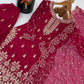 Embroidered Gmy Silk Kurta Palazzo Set with Dupatta