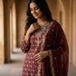 Embroidered Gmy Silk Kurta Palazzo Set with Dupatta