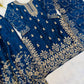 Embroidered Gmy Silk Kurta Palazzo Set with Dupatta