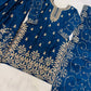 Embroidered Gmy Silk Kurta Palazzo Set with Dupatta