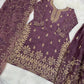 Embroidered Gmy Silk Kurta Palazzo Set with Dupatta
