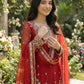 Embroidered Gmy Silk Kurta Palazzo Set with Dupatta