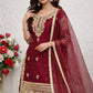Embroidered Gmy Silk Sharara Suit Set with Dupatta