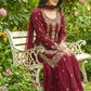 Embroidered Gmy Silk Sharara Suit Set with Dupatta