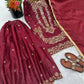 Embroidered Gmy Silk Sharara Suit Set with Dupatta