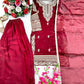 Embroidered Gmy Silk Sharara Suit Set with Dupatta
