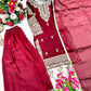 Embroidered Gmy Silk Sharara Suit Set with Dupatta