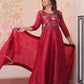 Embroidered Gold Crush Anarkali Gown Set for Wedding and Festive Wear