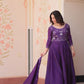Embroidered Gold Crush Anarkali Gown Set for Wedding and Festive Wear