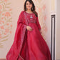 Embroidered Gold Crush Anarkali Gown Set for Wedding and Festive Wear