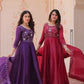 Embroidered Gold Crush Anarkali Gown Set for Wedding and Festive Wear