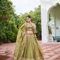 Embroidered Gold Crush Lehenga Choli Set with Dupatta