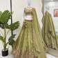 Embroidered Gold Crush Lehenga Choli Set with Dupatta